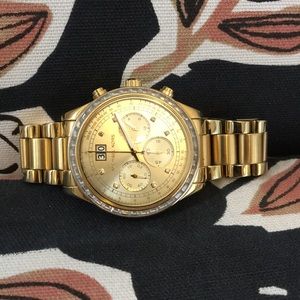 Michael Kors gold watch with crystal inlay